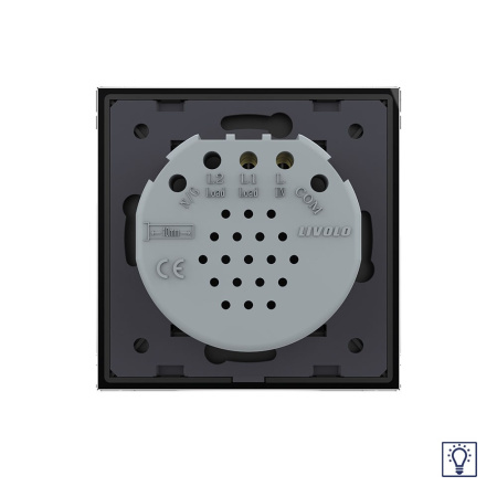 Сенсорный диммер Quadro 1 клавиша 1 пост Черный Livolo