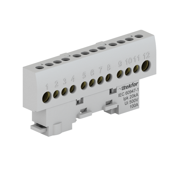 Шина нулевая изолированная KSN-6-8x12-16 GREY Tekfor