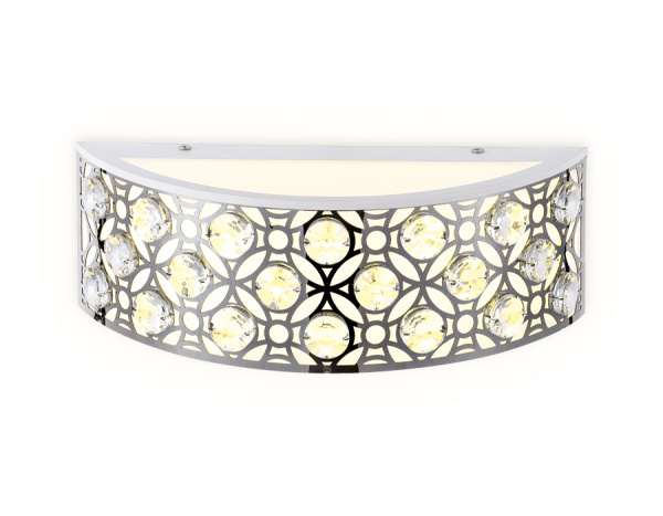 Настенный светодиодный светильник с хрусталем FA9411 WH/CH белый/хром 4200K 12W 300*110*100 Ambrella Light