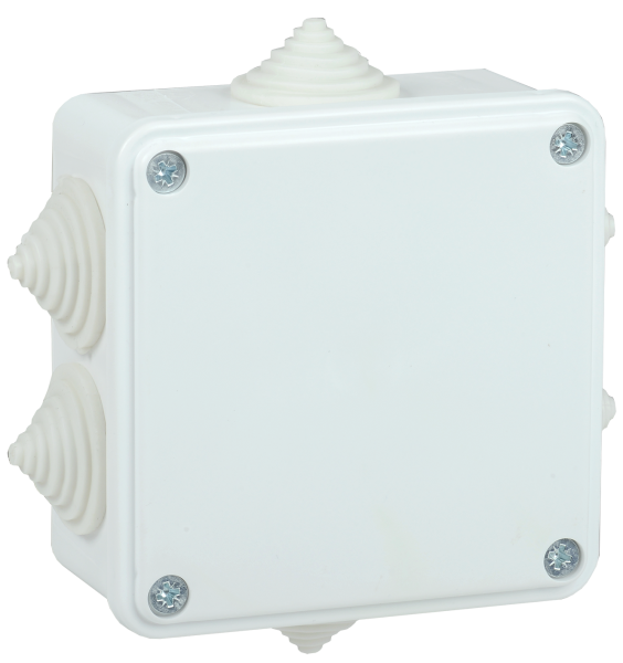 Коробка распаячная КМ для открытой проводки 100х100х45мм IP44 6 вводов белая IEK