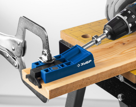 Кондуктор двойной для глухих отверстий, два отверстия, в кейсе ЗУБР