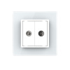 Розетка ТВ двойная Белая Livolo