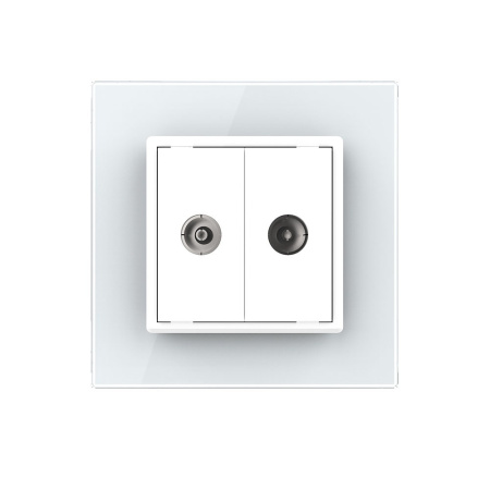 Розетка ТВ двойная Белая Livolo