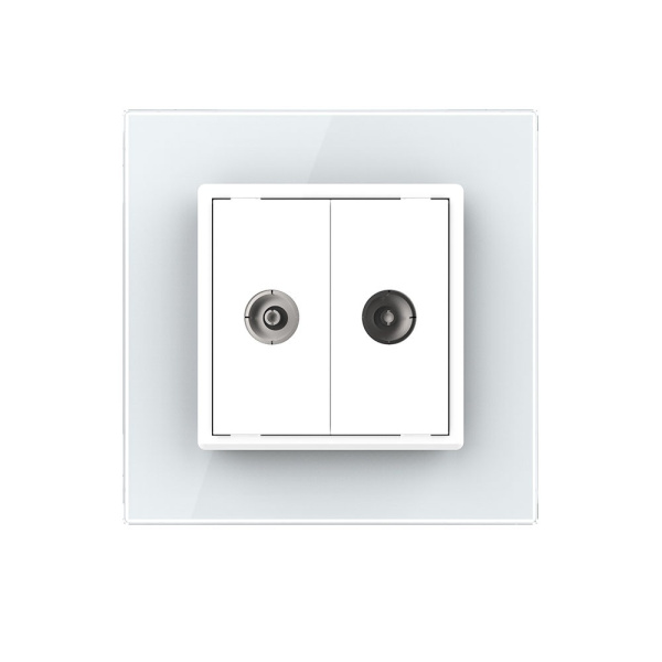 Розетка ТВ двойная Белая Livolo