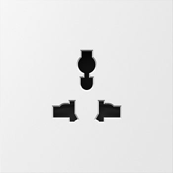 Donel S08 матовый белый накладка для розетки мультистандарт, со шторками 16A 250 В~,серия DB