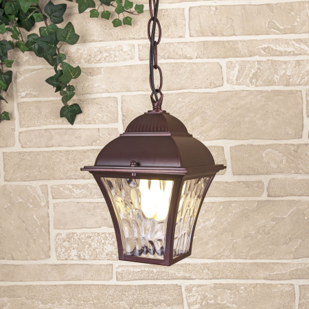 Уличный подвесной светильник 1*E27 шоколад IP33 Apus H (a043114) Elektrostandard