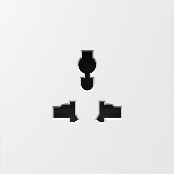 Donel S08 матовый белый накладка для розетки мультистандарт, со шторками 16A 250 В~,серия DB