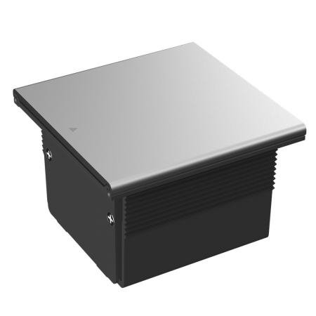 Donel Настольный встраиваемый розеточный блок, сдвижная крышка, 2 мод. (1 мод. 45х45), серебро