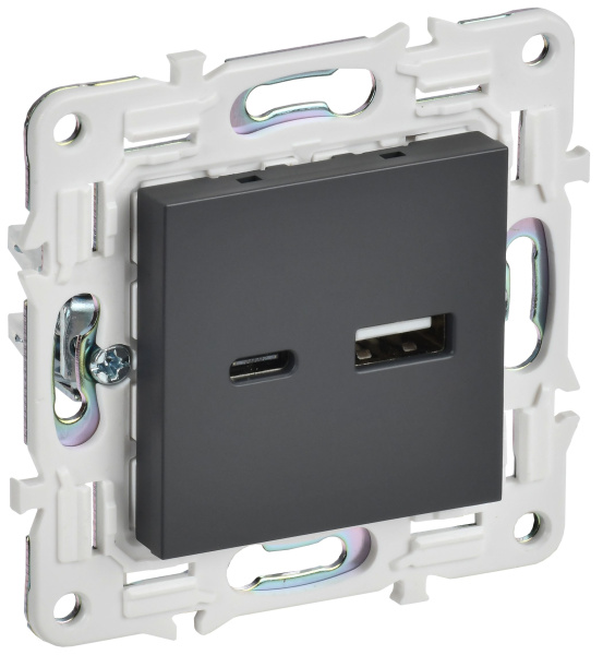 SKANDY Розетка USB A+C 3,1А SK-R14T титан IEK SKANDY Розетка USB A+C 3,1А SK-R14T титан IEK