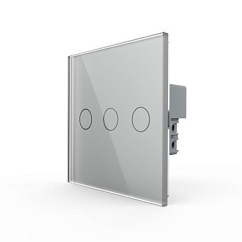 Сенсорный выключатель Livolo 3 клавиши 1 пост Серый UK стандарт VL-B603-3IG