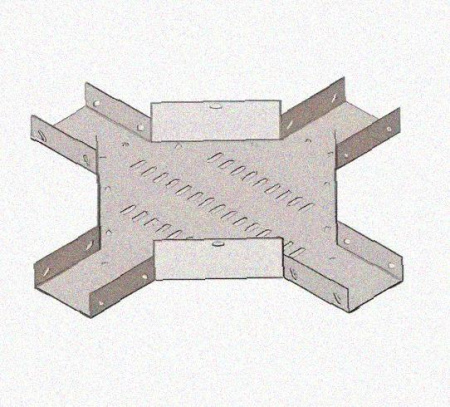 Лоток крестообразный перфорированный КМ 300х80 УТ1,5, оцинкованный лист S1,0