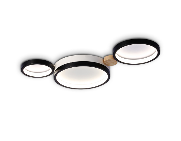 Настенно-потолочный светодиодный светильник с пультом FL4814/3 BK/WH черный/белый 3000K-6400K 45W 620*290*55 (ПДУ ИК) Ambrella Light