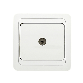 Лондон Розетка 1местная СП TV оконечная . белая IP20 EKF