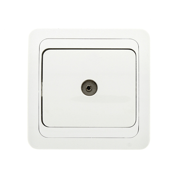 Лондон Розетка 1местная СП TV оконечная . белая IP20 EKF