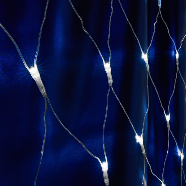 Св/д гирлянда Feron CL70 сеть 1,5х1,5м + 1.5м 230V 5000К, прозр.шнур