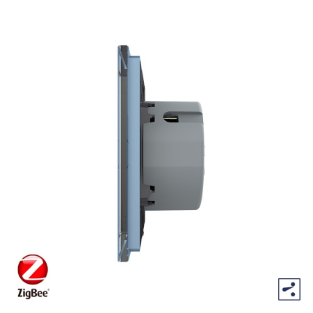 Сенсорный проходной выключатель ZigBee (Wi-Fi) 1 клавиша 1 пост Синий Livolo