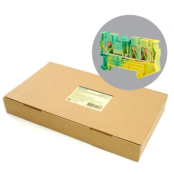 Зажим пружинный, 3-проводной проходной ЗНИ - 4, JXB PT 4 TW, желтый, зеленый LD573-1-40 STEKKER