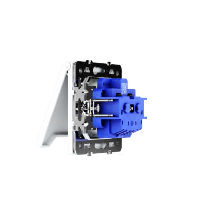 Розетка встраиваемая Voltum S70 с заземлением, защитными шторками и крышкой 16А, (белый матовый)