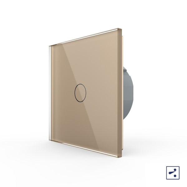 Сенсорный проходной выключатель 1 клавиша 1 пост Золотой Livolo