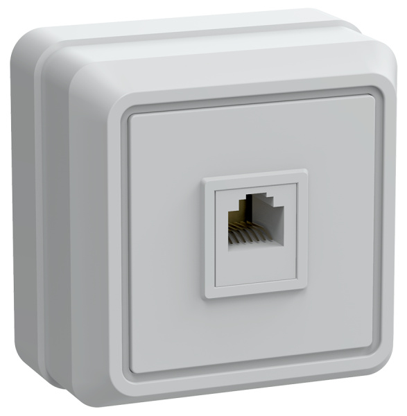 Розетка 1-местная ОУ телефонная РТ20-ОБ ОКТАВА белый IEK