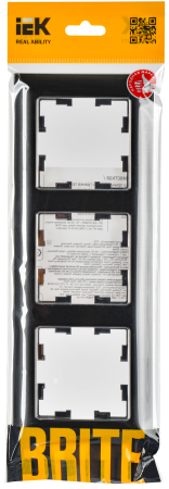 BRITE Рамка 3-мест. РУ-3-Бр хром/черн. IEK