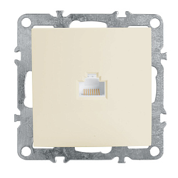 Розетка компьютерная 1-местная RJ-45 (механизм), STEKKER, PST00-9107-02, серия Эрна, слоновая кость