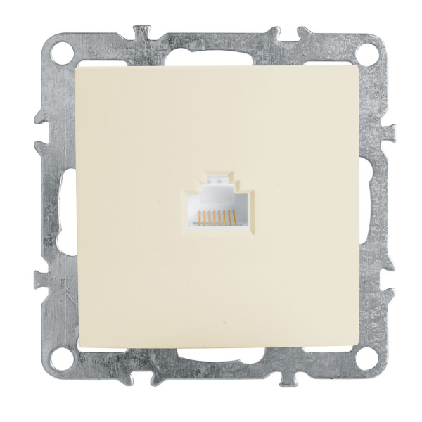 Розетка компьютерная 1-местная RJ-45 (механизм), STEKKER, PST00-9107-02, серия Эрна, слоновая кость Розетка компьютерная 1-местная RJ-45 (механизм), STEKKER, PST00-9107-02, серия Эрна, слоновая кость