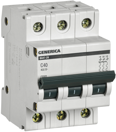 Выключатель автоматический ВА МОД 3П 40А С 4,5кА ВА47-29 Generica IEK