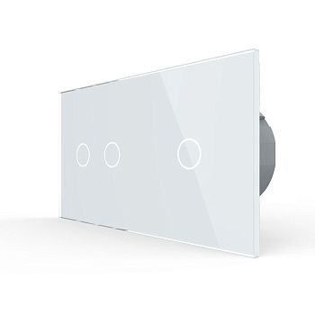 Сенсорный выключатель 3 клавиши (2-1), 2 поста Белый Livolo
