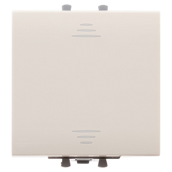 Выключатель одноклавишный модульный, "Avanti", "Ванильная дымка", 2 модуля DKC