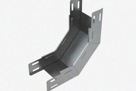 Лоток замковый глухой КПЗГ 100х65-45 УТ1,5 для поворота трассы вверх на 45, горячее цинкование, S1,0