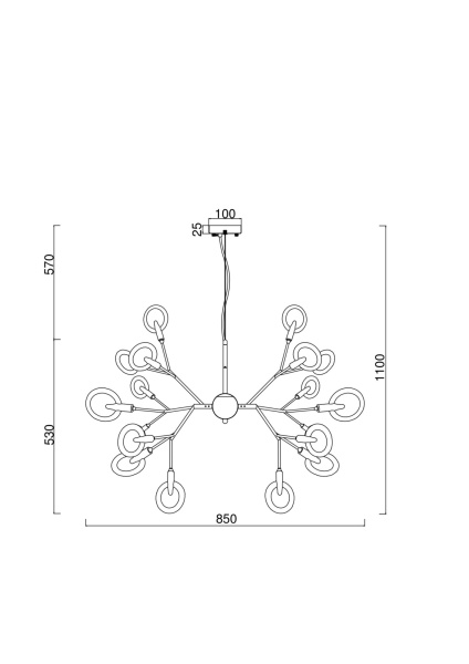 Подвесной светильник 27*G4 3Вт Белый IP20 Florencia FR5053PL-27W Freya