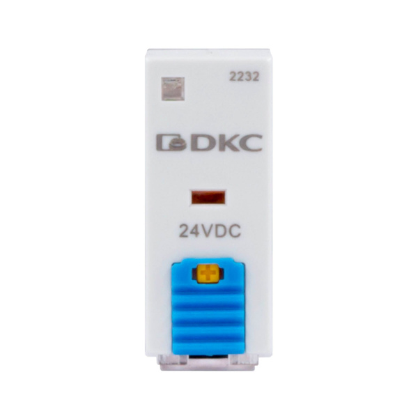 Реле миниатюрное промышленное, 2CO, ком.ток 8А, AgSnO₂, 24В DC, опция: тест-кнопка+светодиод+защитный диод DKC