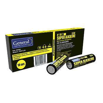 Батарейка GBAT-LR6 AA щелочная 10шт в пленке + коробке (800592) (10/720) General