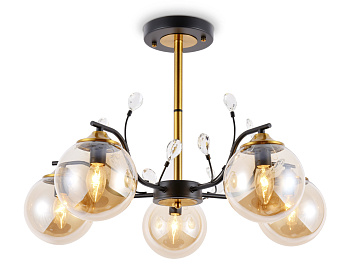 Подвесная люстра TR9072/5 BK/TI черный/янтарь E14 max 40W D620*420 Ambrella Light
