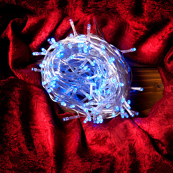 Гирлянда новогодняя "Нить" GLFG-200-1000-IP20-X-B 200 диодов 10м с контроллером 8 режимов General