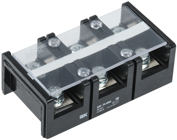 Блок зажимов наборный БЗН ТС-2003 95мм2 200A 3 пары IEK