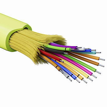 Кабель волоконно-оптич., расп.,арамидные упр.нити, внутр., нг(А)-HF, 16 ОВ, категорияOM5 (G.651.1) плотный буфер, 0,4 кН, барабан 2000 м DKC