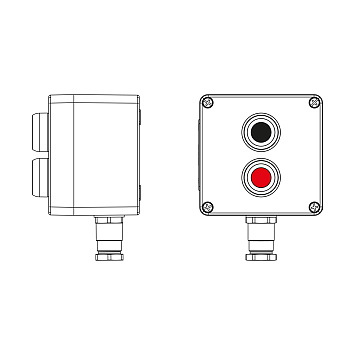 Взрывозащ. пост упр. из полиэстера CPE-P-03-(1xP1B(11)-1xP1R(11))-1xKH2MHK(C)1Ex d e IIC Т5 Gb / Ex tb IIIC T95°C Db IP66 / КЗ DKC
