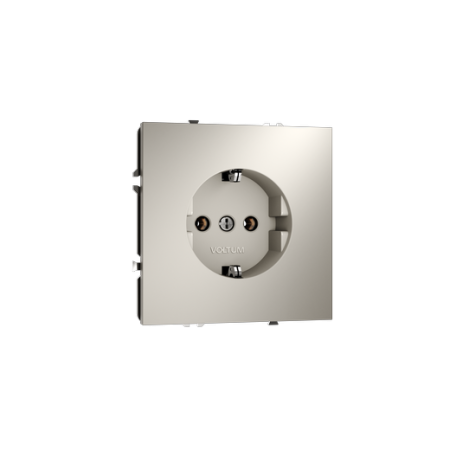 Розетка встраиваемая Voltum S70 с заземлением и защитными шторками, 16А, (кашемир)