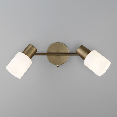 Настенный светильник с плафонами 2*E27 40Вт античная бронза IP20 (20089/2 бронза) Eurosvet