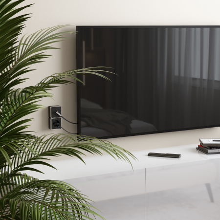 ТВ-розетка оконечная (черный/хром) Gallant ОУ IP20 Werkel