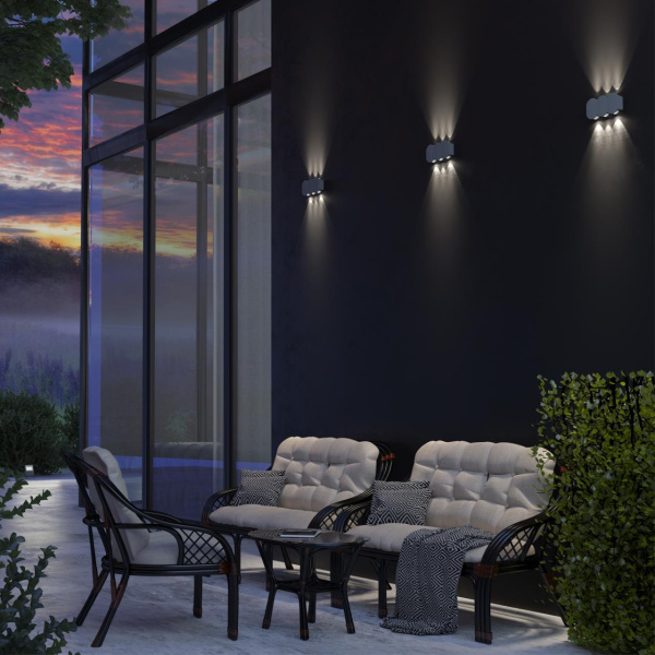 Ландшафтный настенный св-к IP54 LED 4000K 6W 85-265V CALLE темно-серый C NOVOTECH