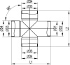 Крестообразное соед. для двустенных труб, 90 град., полипропилен, д.110мм DKC