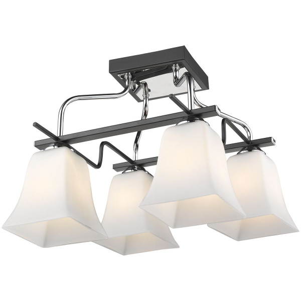 Люстра потолочная Черный, Хром/Белый E27 4*60Вт 285-107-04 VELANTE