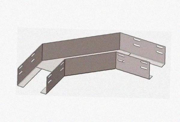 Лоток угловой глухой КГГ 150х80-90 УТ1,5 поворот на 90, оцинкованный лист, S1,5