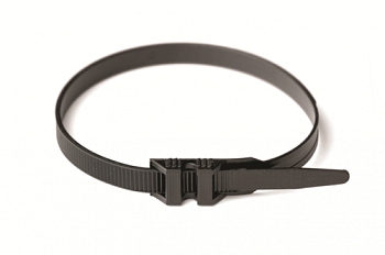 Хомут P6.6 с плоским замком, черный, 9х290 (новый аналог 26502SR) DKC
