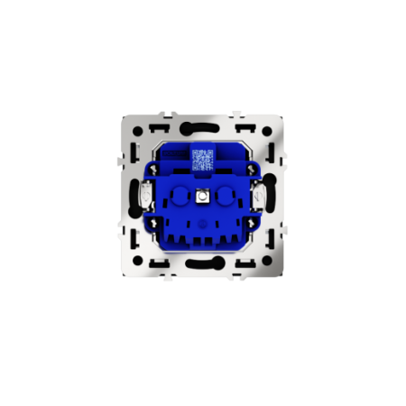 Розетка встраиваемая Voltum S70 с заземлением, защитными шторками и крышкой 16А, (черный матовый)