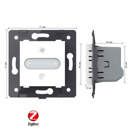 Регулятор вытяжки ZigBee, цвет белый (механизм) Livolo