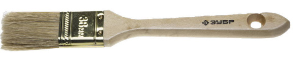 Кисть плоская "УНИВЕРСАЛ-ЭКСПЕРТ", натуральная щетина, деревянная ручка, 38мм ЗУБР